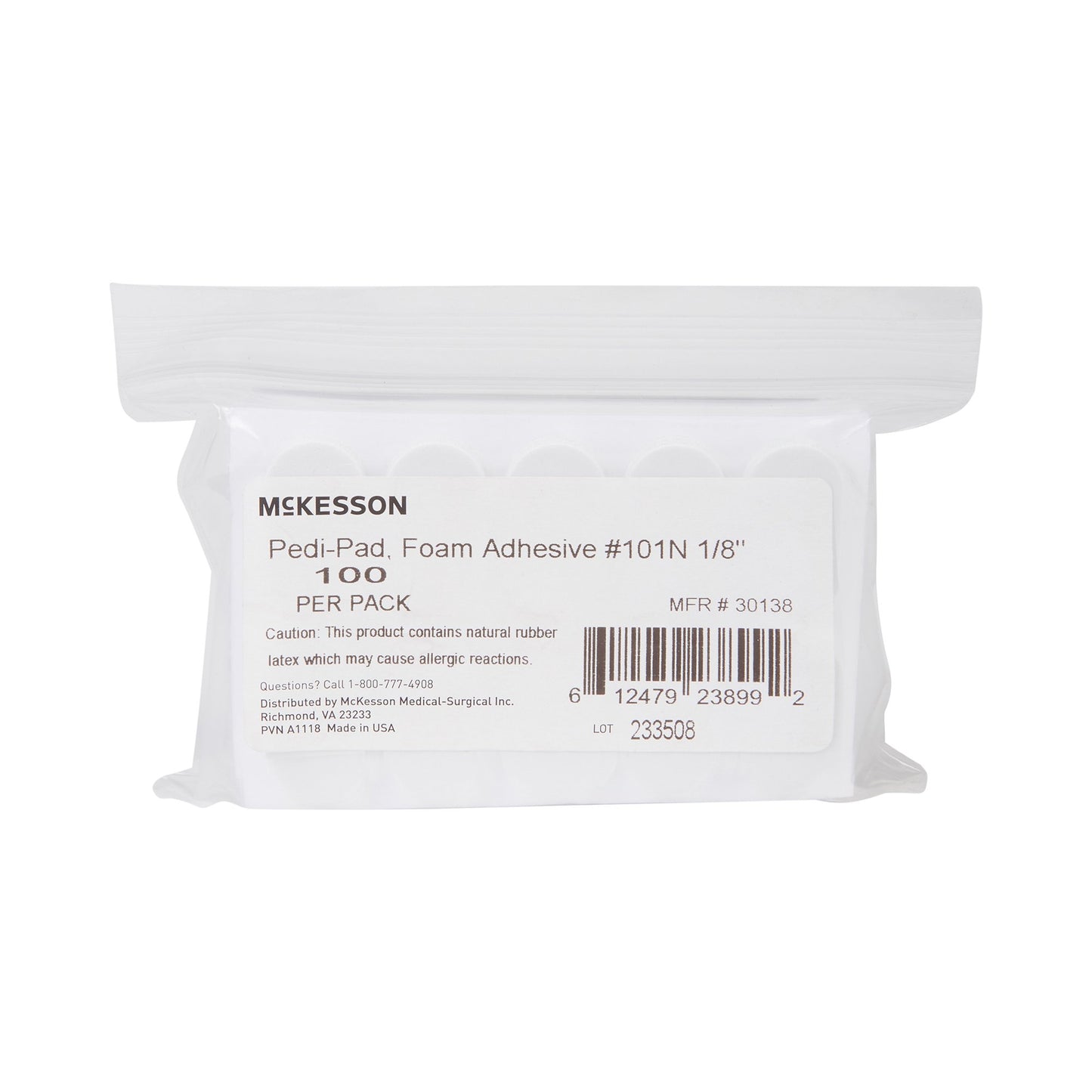 PEDI-PAD, FOAM ADH WHT #101-NAARROW 1/8"