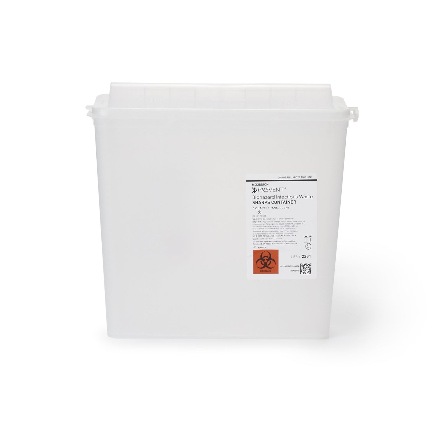 CONTAINER, SHARPS CLR 5QT HORIZ