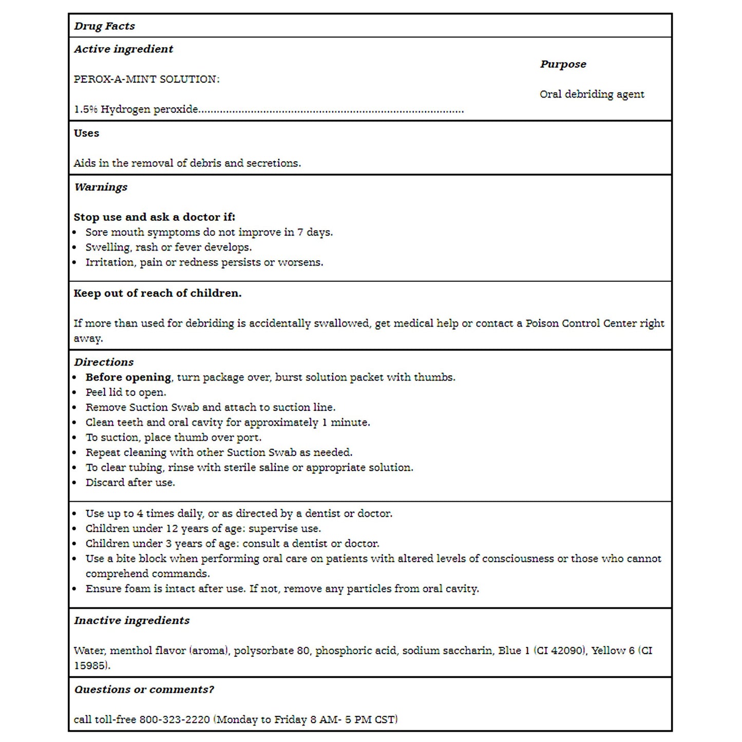 MOUTHCARE KIT, W/SCTN SWABS