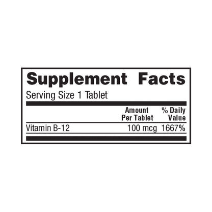 VITAMIN B-12, TAB 100MCG