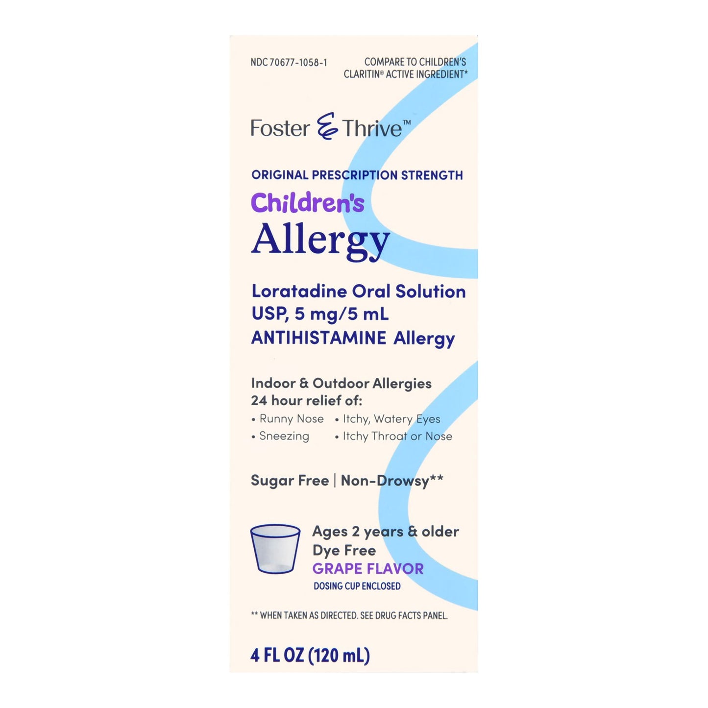 LORATADINE, SYRP FT CHILDRENSALLERGY SUG/FREE GRAPE 4OZ