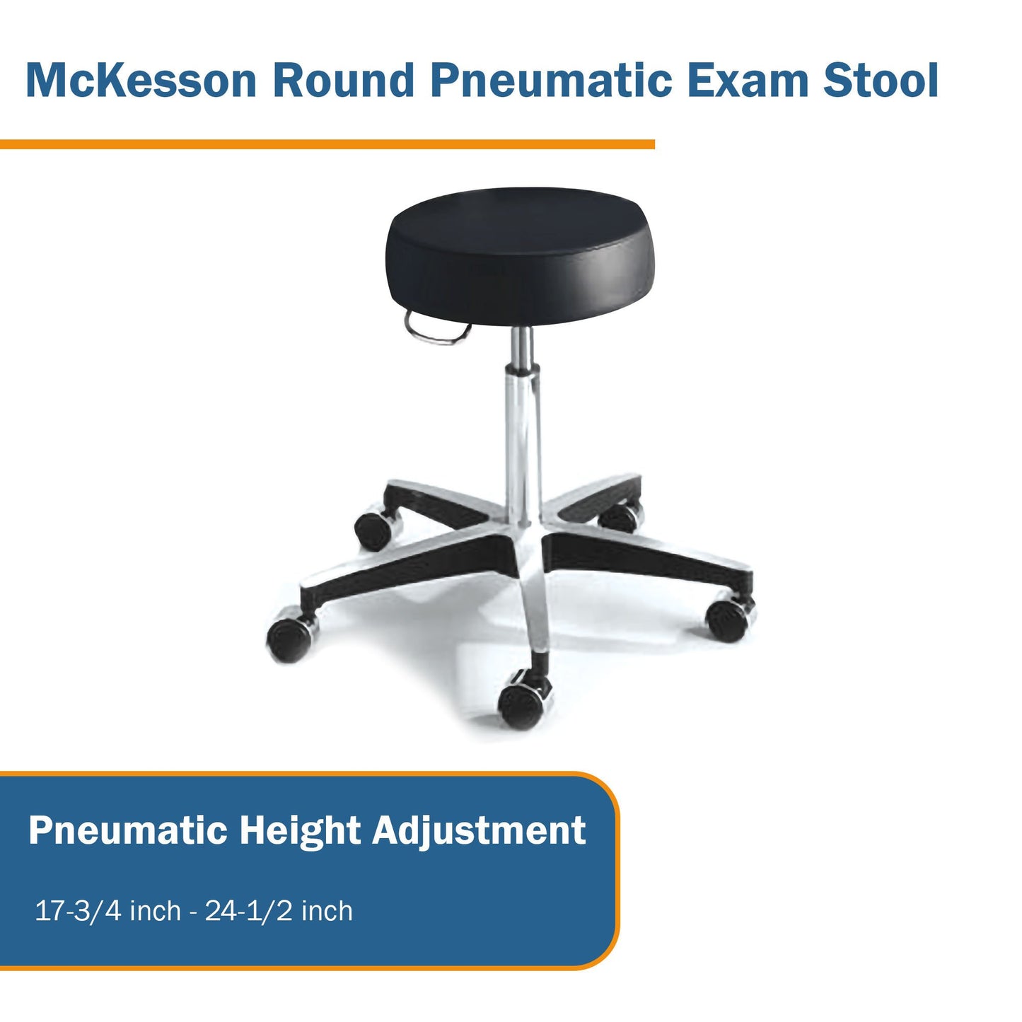STOOL, EXAM PNEU 5LEG BLACKMGM81