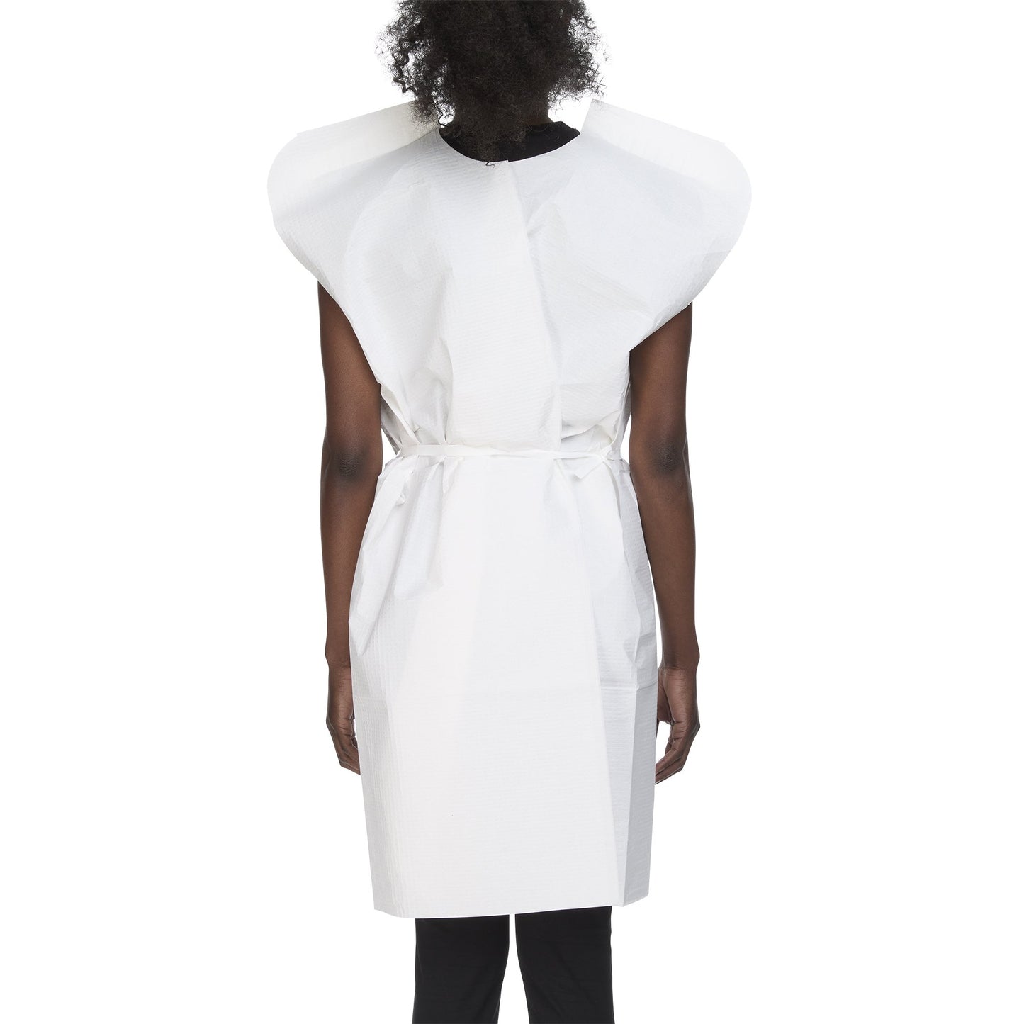 GOWN, EXAM T/P/T F/B OPN WHT 30X42