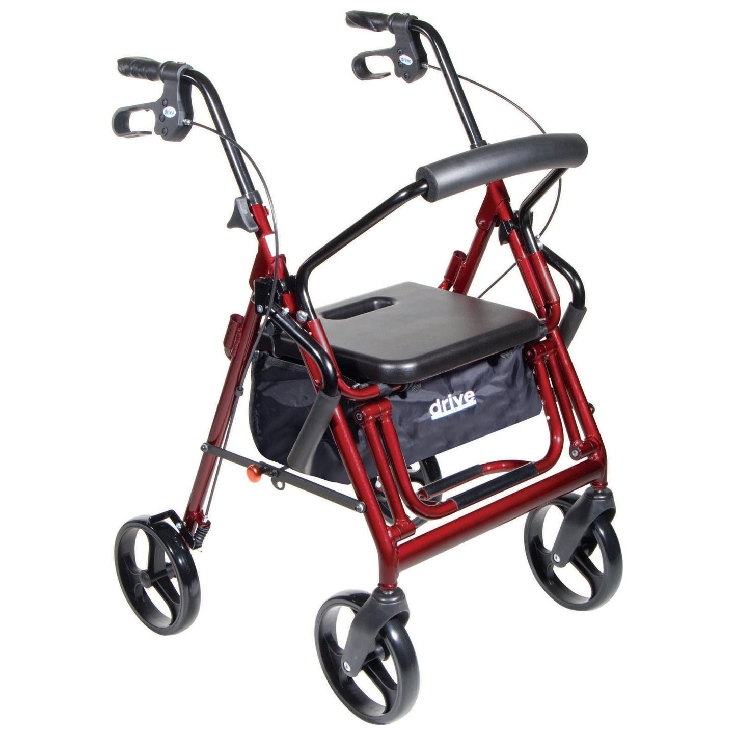CHAIR, ROLLATOR/TRANSFER BURGUNDY W/8" CASTERS DRVMED