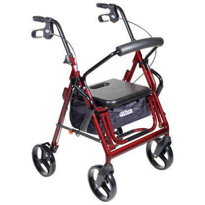 CHAIR, ROLLATOR/TRANSFER BURGUNDY W/8" CASTERS DRVMED