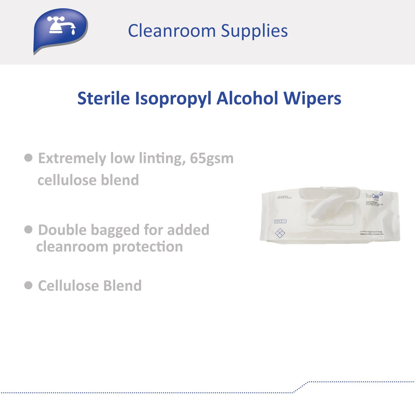 WIPE, WET ISOPROPYL ALCOHOL STR 9"X9"