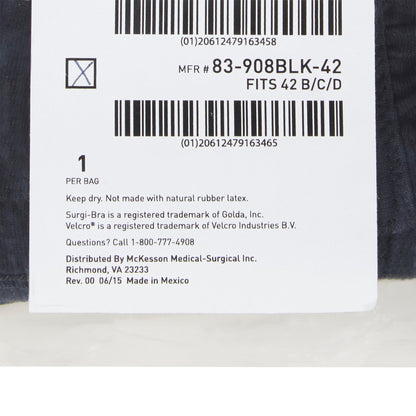 SUPPORT, SURGI-BRA II BREAST COTTON BLK LF 42B/C/D MGM83