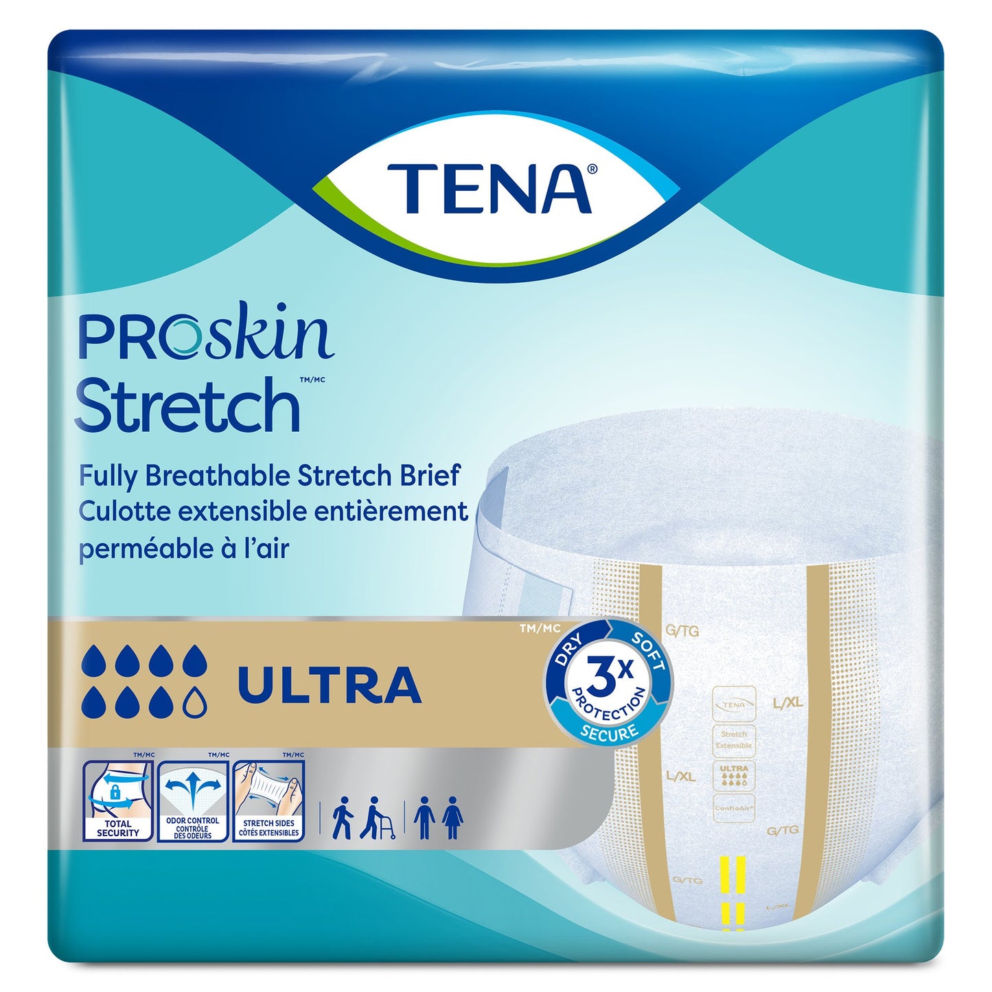 BRIEF, INCONT TENA STRETCH LG/XLG
