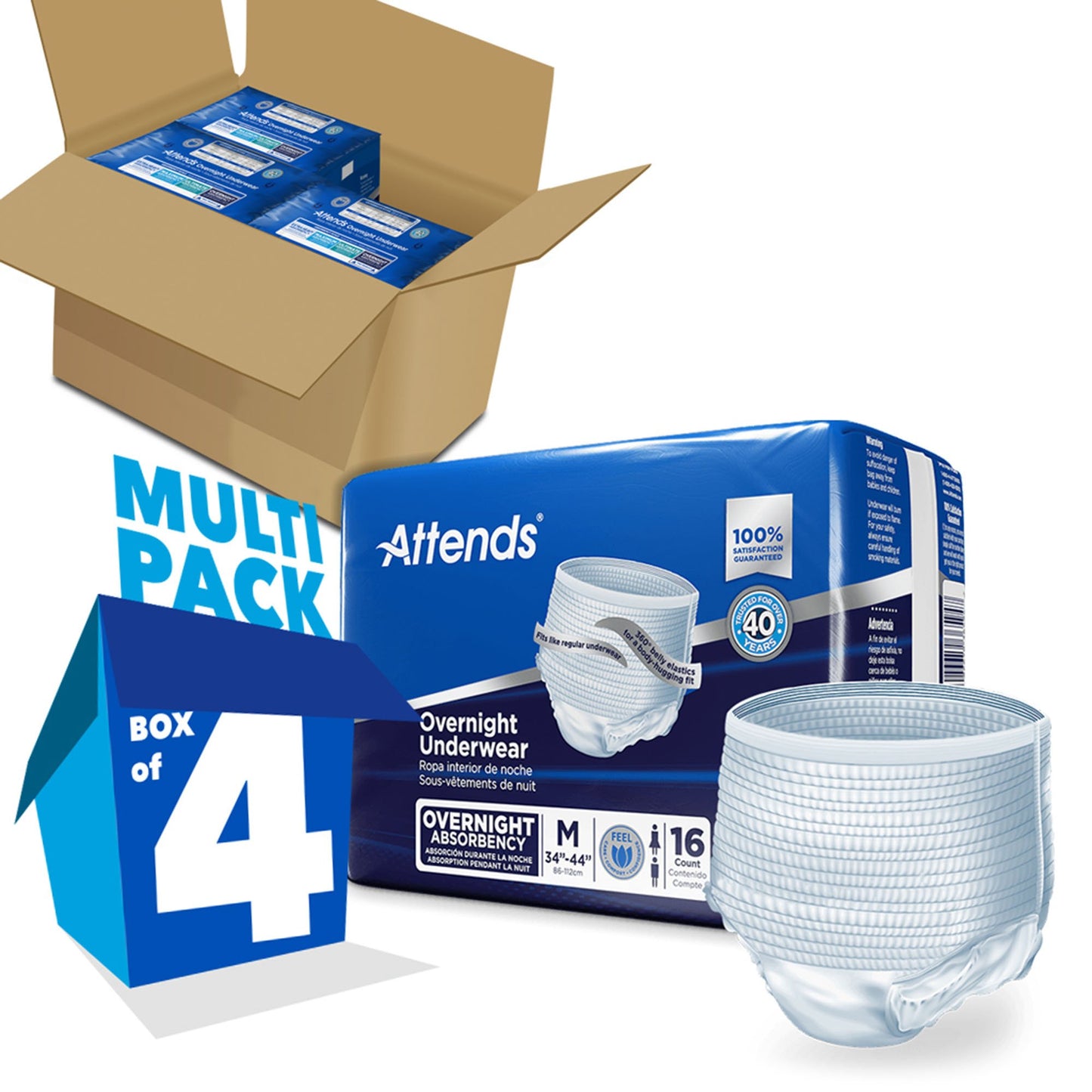 UNDERWEAR, INCONT OVERNIGHT SUPER+ MED