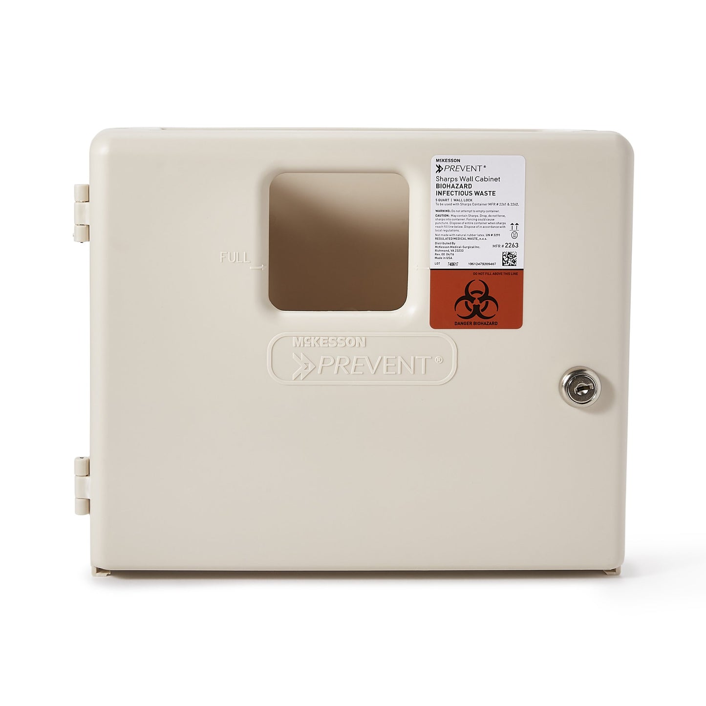 CABINET, SHARPS LOCK WALL 5QTW/2KEYS