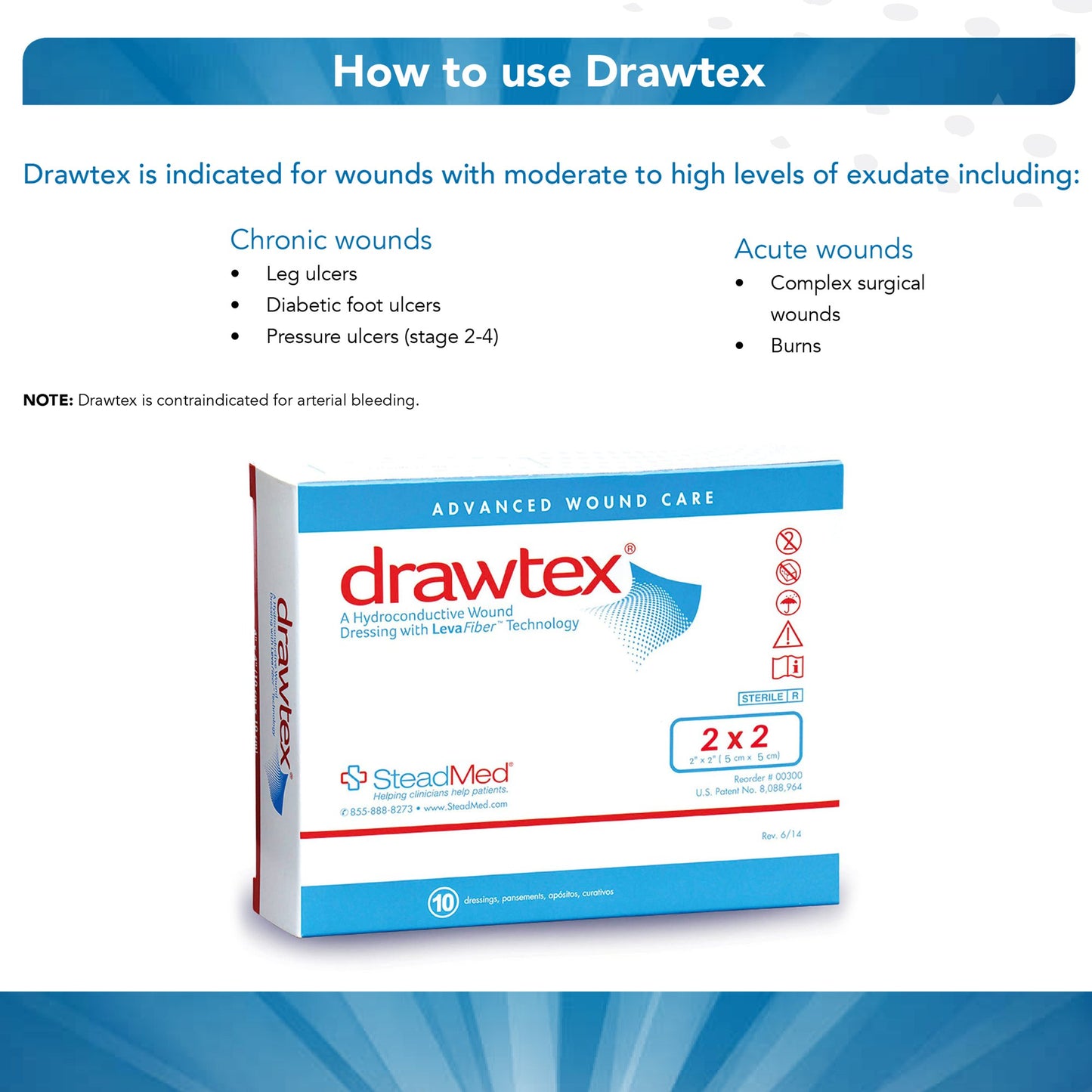 DRESSING, WND W/LEVA FIBER 2X2