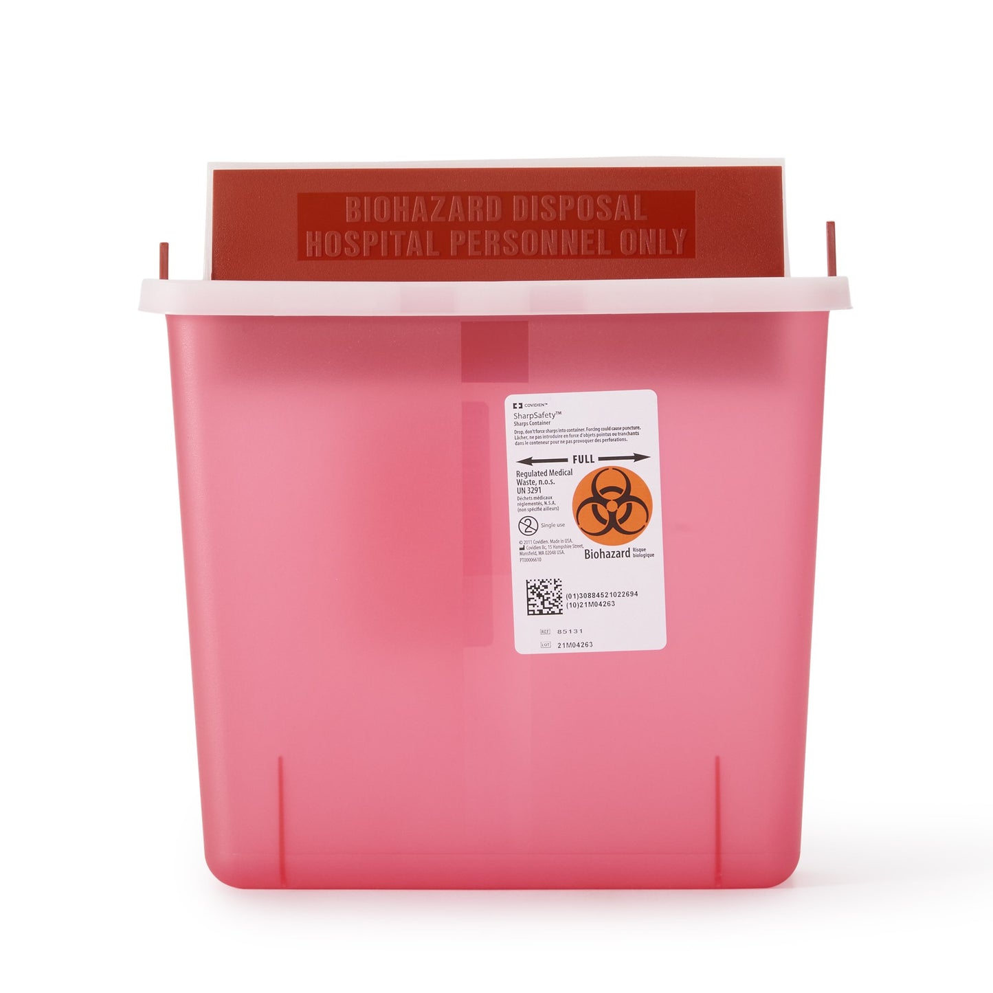 CONTAINER, SHARPS RED 5QT MAILBOX STYLE