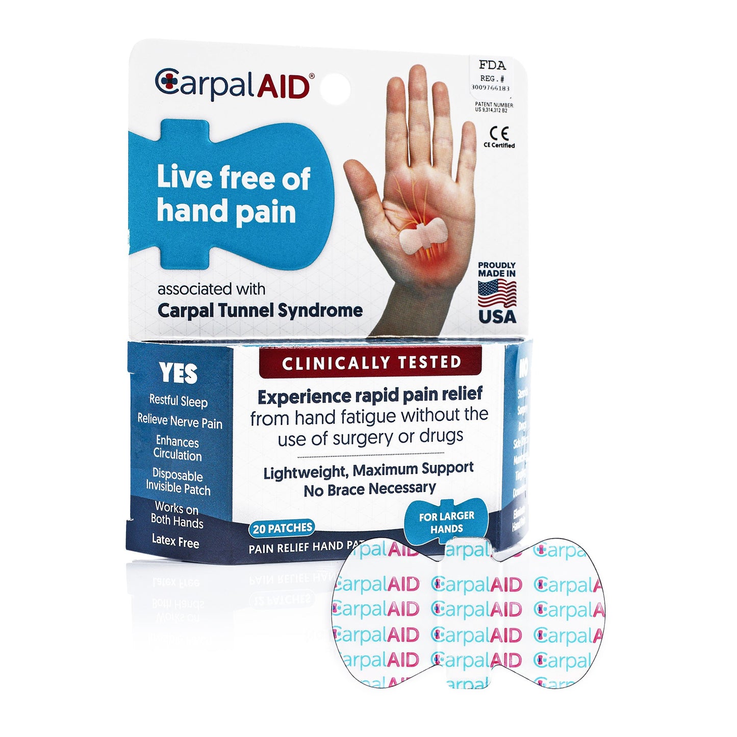 PATCH, HAND CARPAL AID PATCH SM