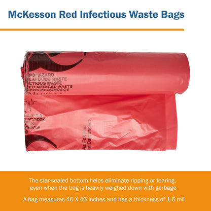 BAG, BIOHAZ HD LLDPE RED 40X461.6MIL