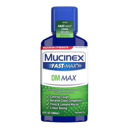 MUCINEX DM, LIQ FAST-MAX 100-5MG/5ML CHERRY 6OZ 9RECKB