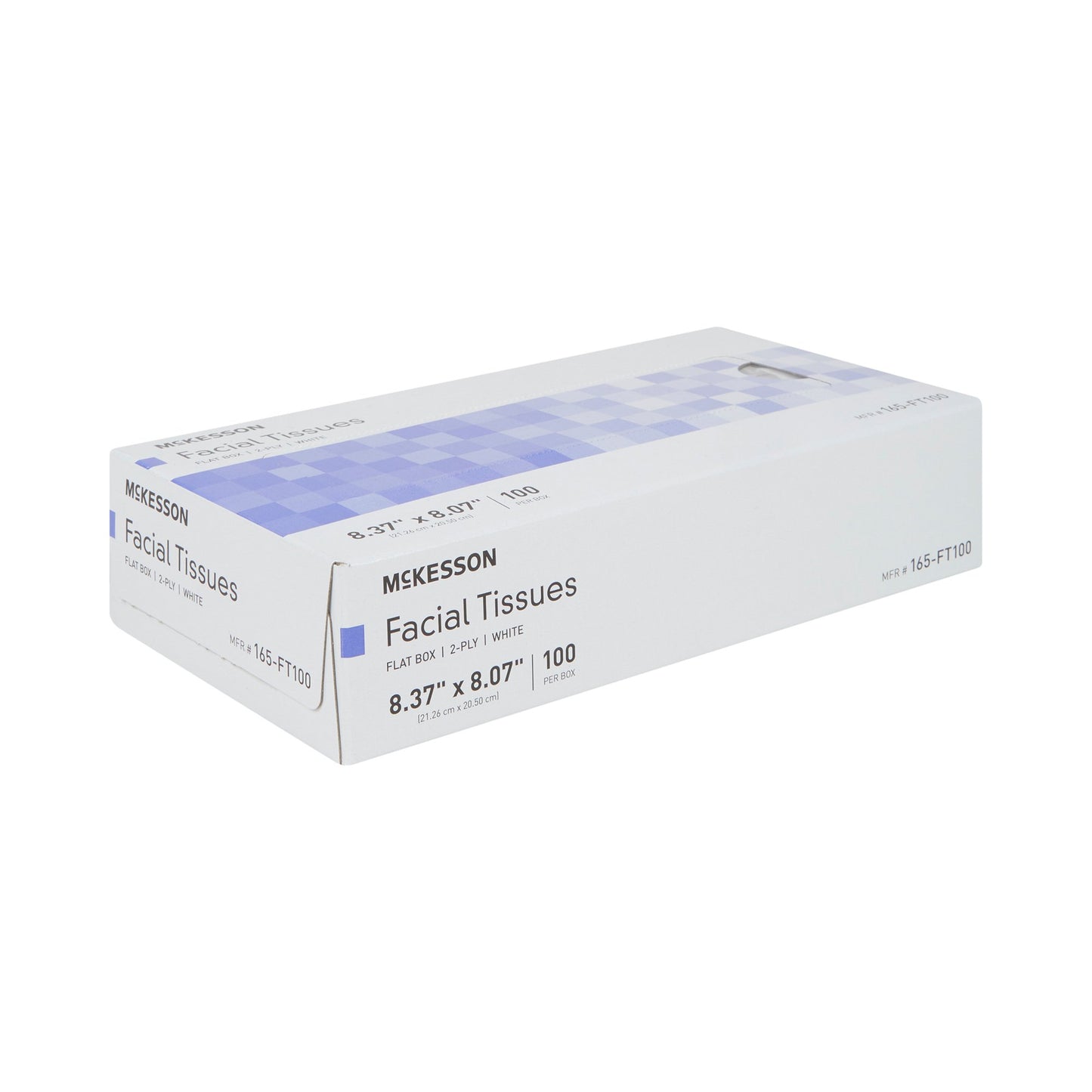 TISSUE, FACIAL FLAT BOX 2PLY WHT 8.37"X8.07"