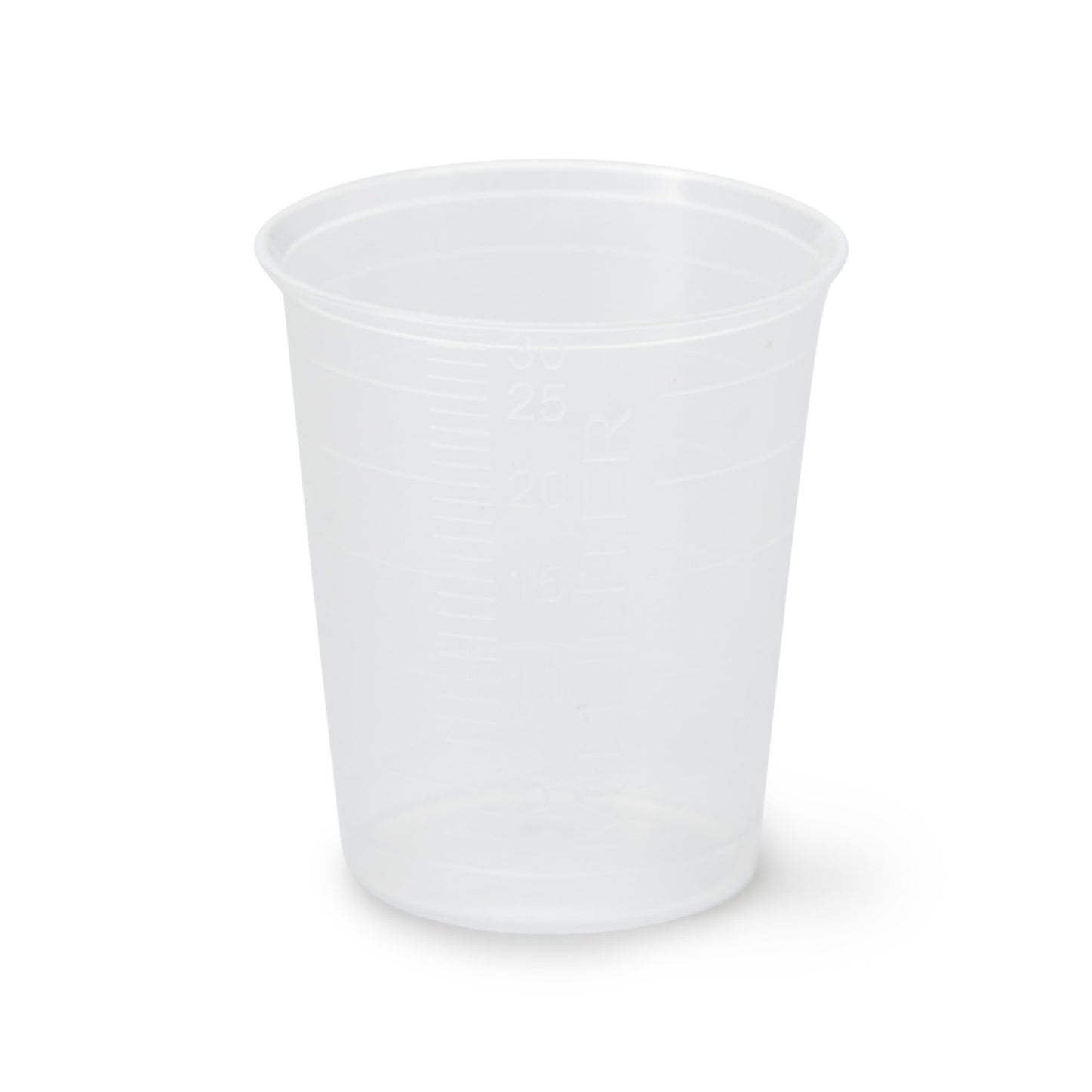 CUP, MED 30CC GRAD NARROW MOUTH CLR