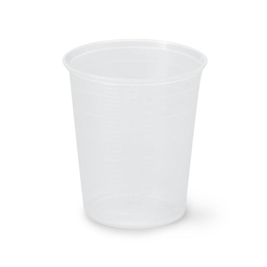 CUP, MED 30CC GRAD NARROW MOUTH CLR