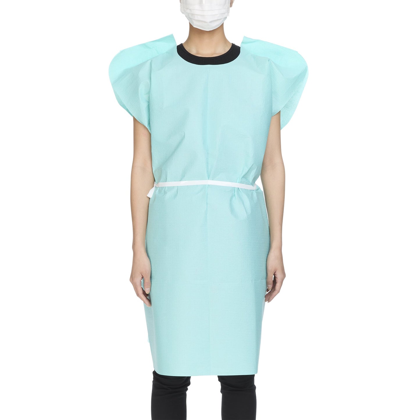 GOWN, EXAM T/P/T F/B OPN TEAL30X42