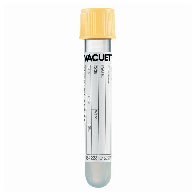 TUBE, BLD COL CLOT/SEP GLD 4MLPET VACUETTE