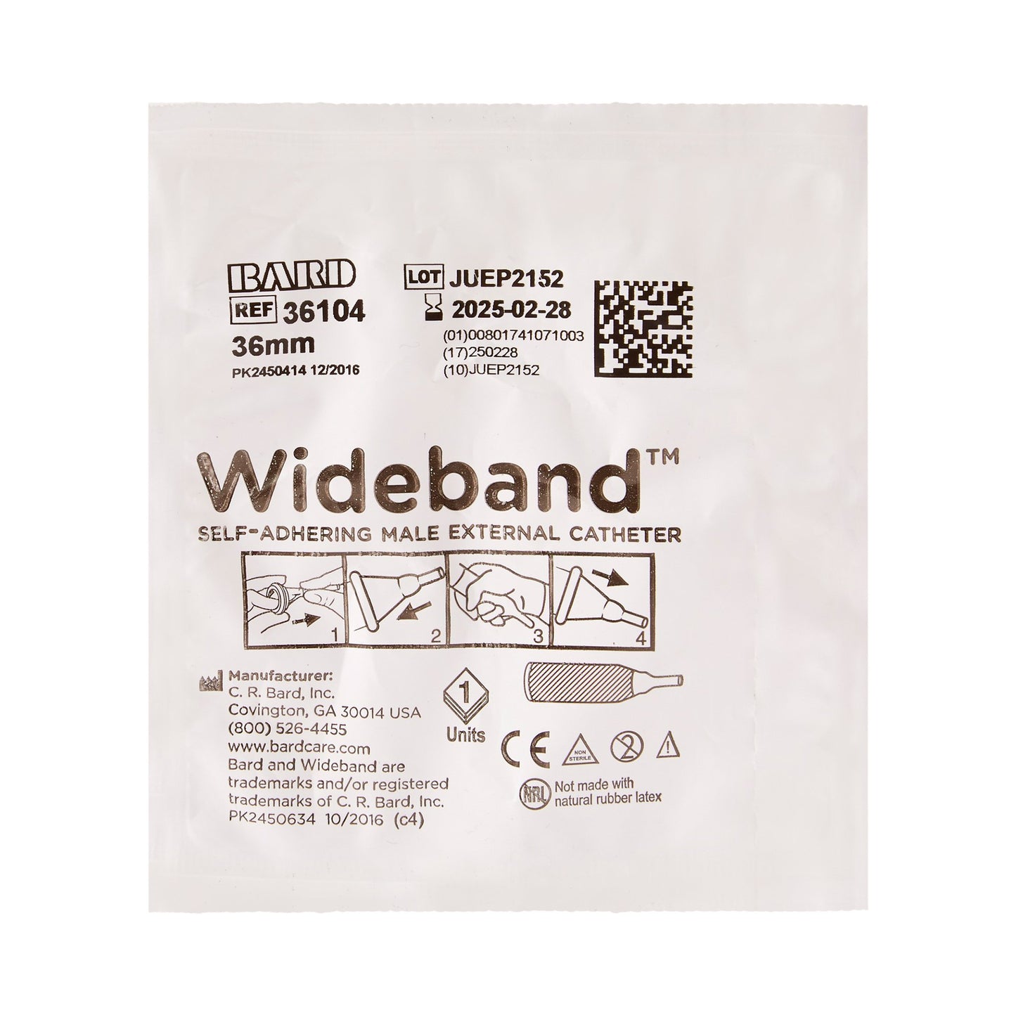 CATHETER, MALE EXTRNL WBAND LG