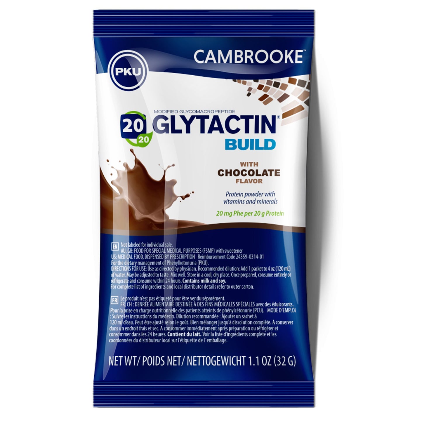 GLYTACTIN BUILD 20/20, PDR CHOCOLATE 20G
