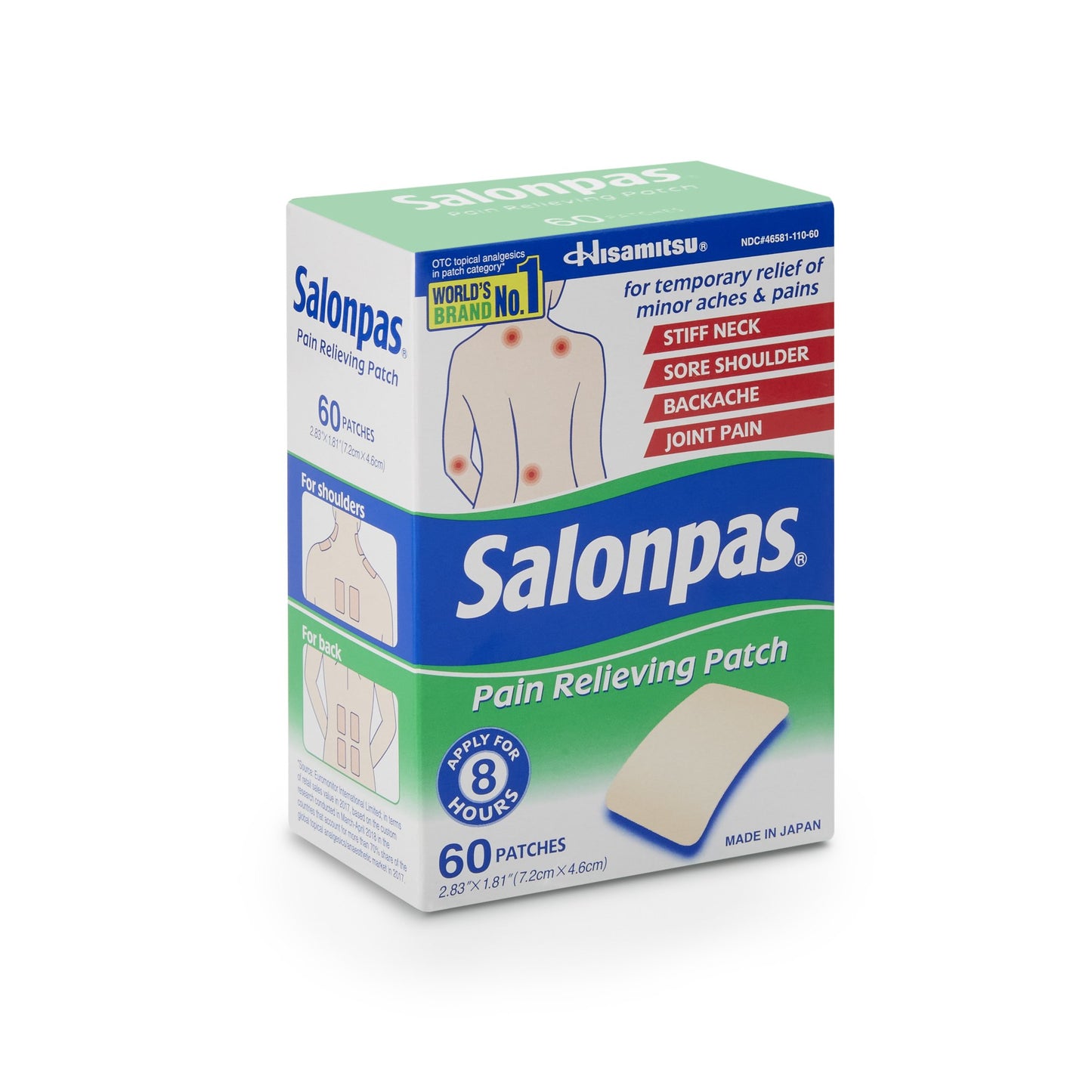 SALONPAS, PAIN PATCH 2.38"X1.81"