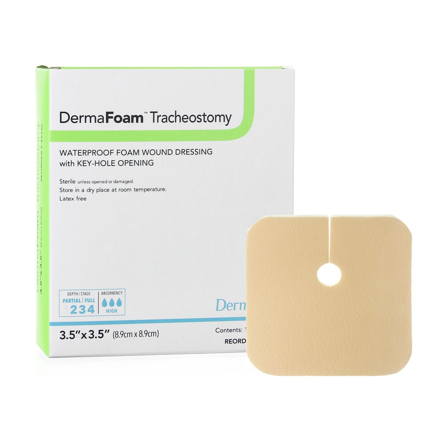 DRESSING, WND DERMA FM STR WATERPRF 3.5"X3.5"