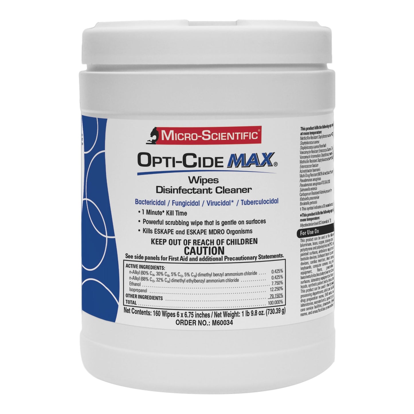 WIPE, DISINFECTANT OPTI-CIDE MAX 6"X6 3/4"