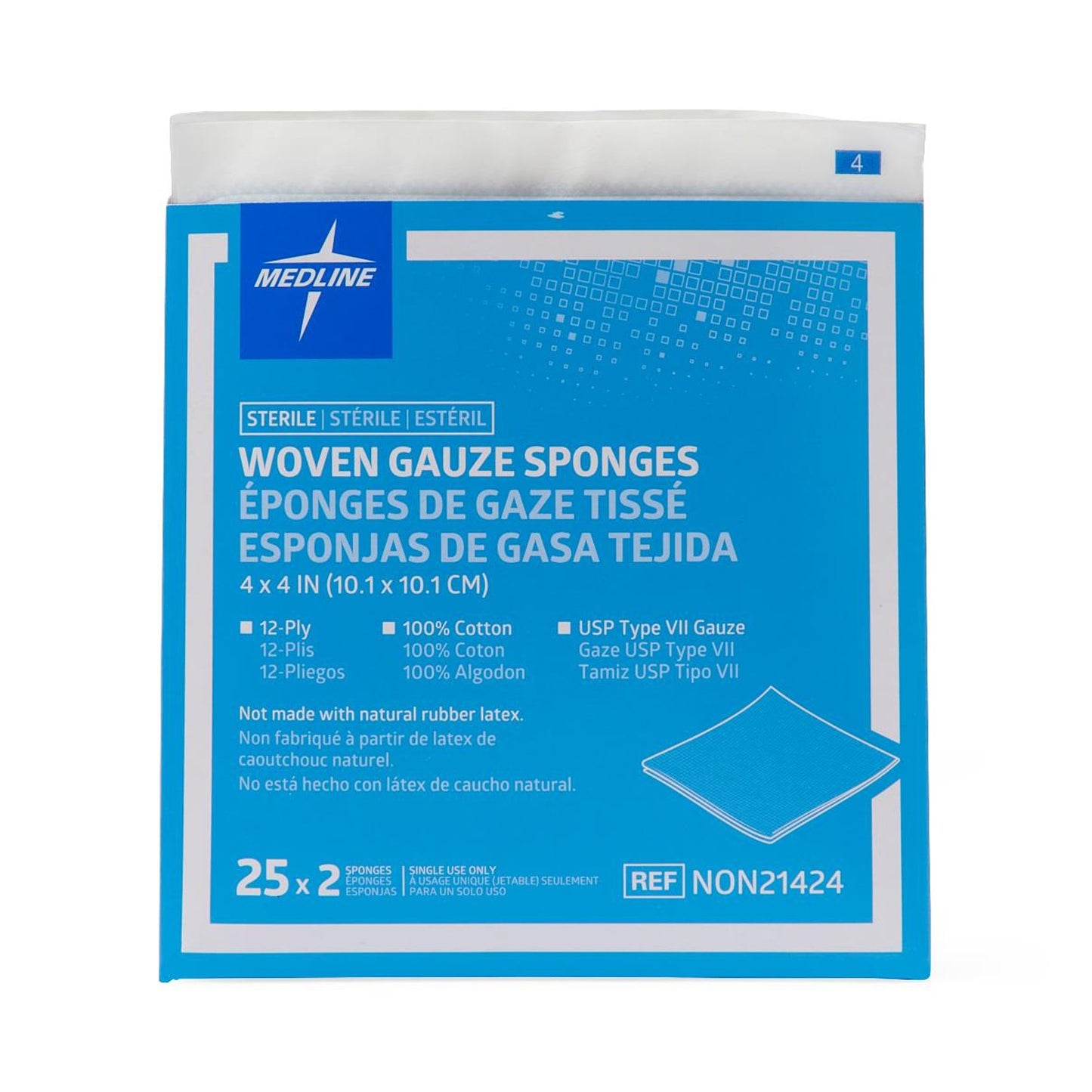 SPONGE, GAUZE 12PLY STR LF 4"X4"
