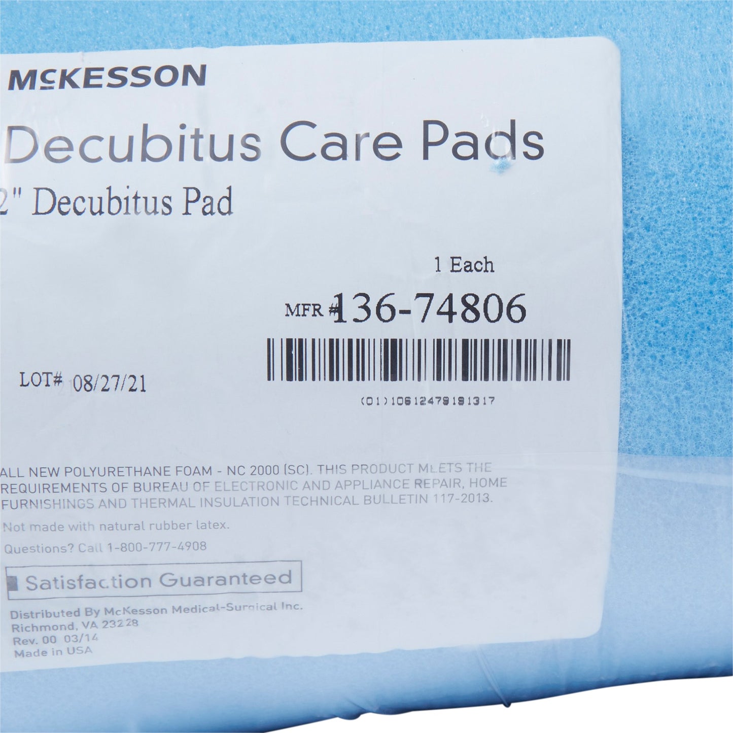 PAD, DECUB 33X72X2"
