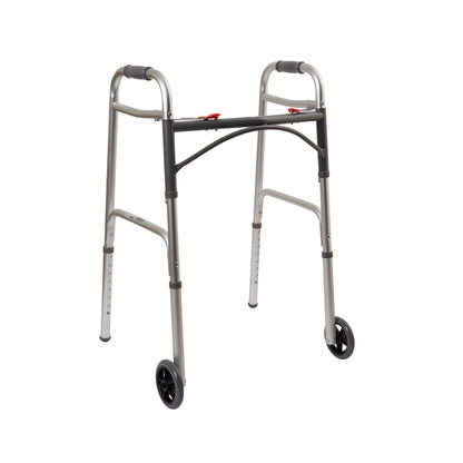WALKER, FLD ALUM W/5" WHLS ADLT 350LBS