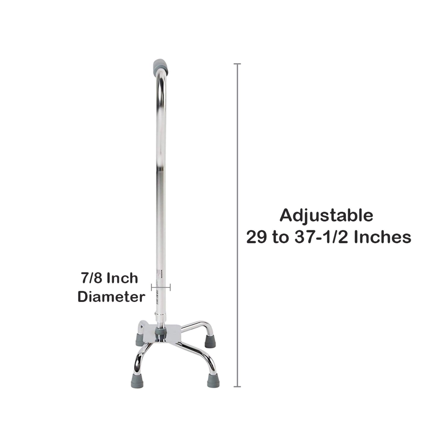 CANE, QUAD/LG BASE ALUM CHROME