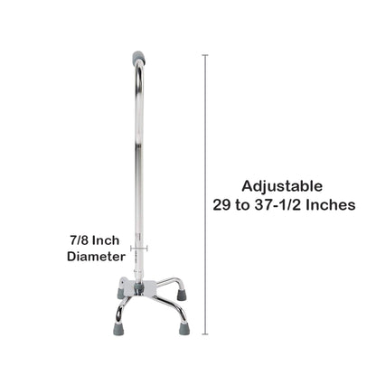 CANE, QUAD/LG BASE ALUM CHROME