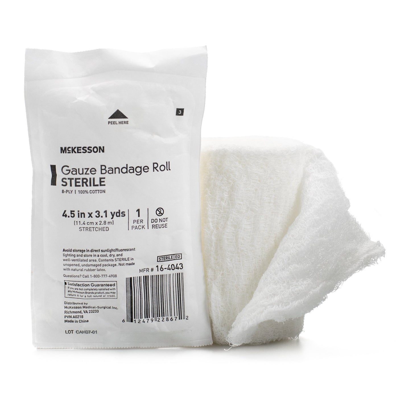 BANDAGE ROLL, GAUZE FLUFF STR4.5"X3.1YDS