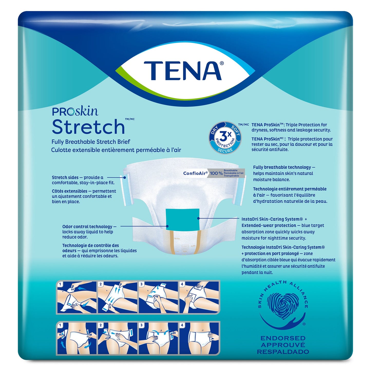 BRIEF, INCONT TENA STRETCH LG/XLG