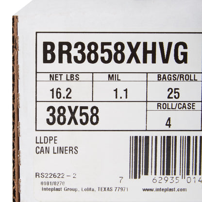 LINER, CAN GRY 1.10MIL 38"X58"60GL