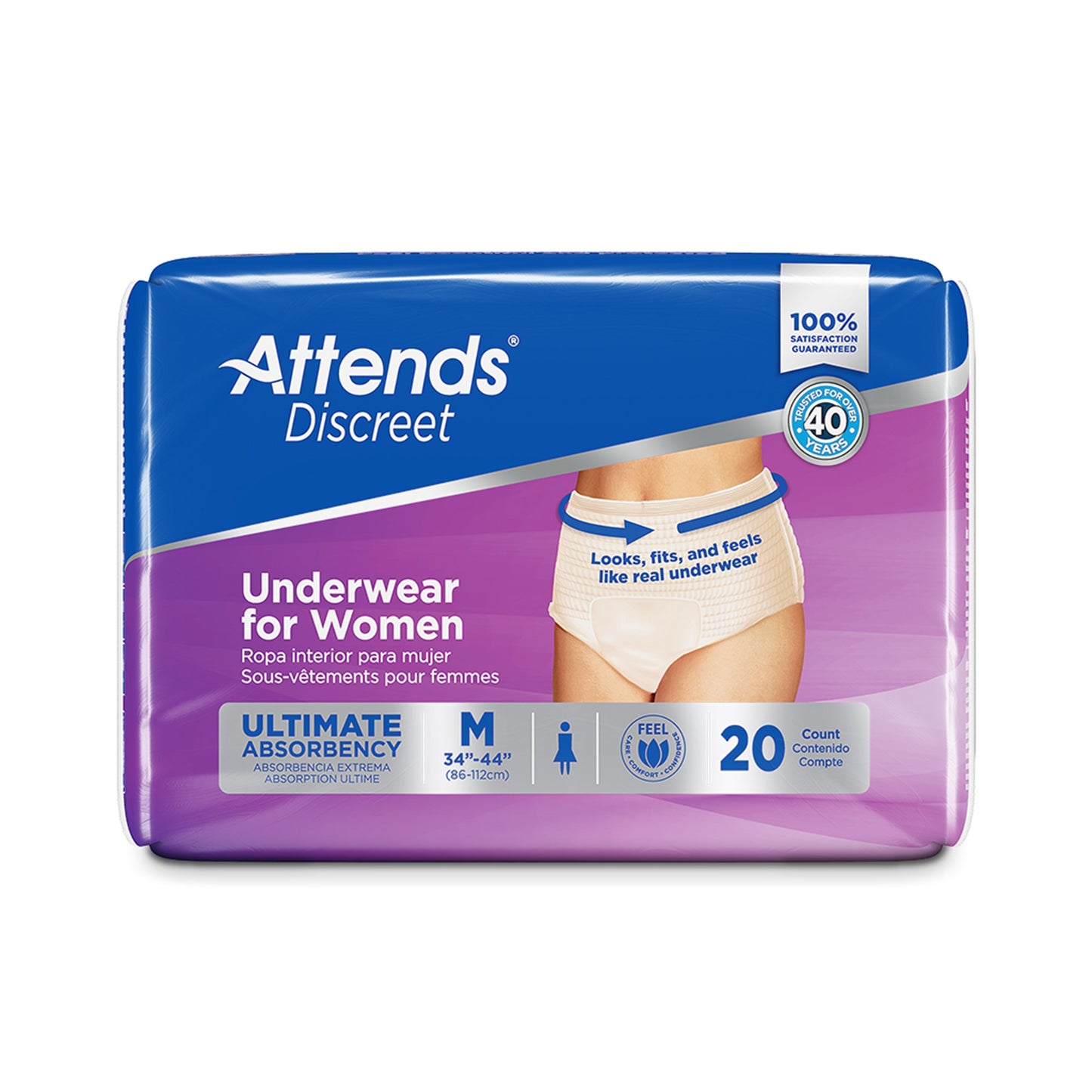 UNDERWEAR, DISCREET ATTENDS FML SM/MED