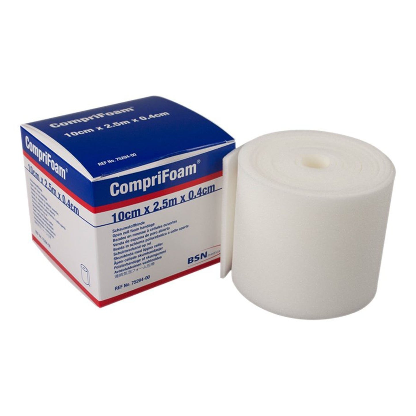 BANDAGE, COMPRIFOAM 10CMX2.5MX0.4CM WHT