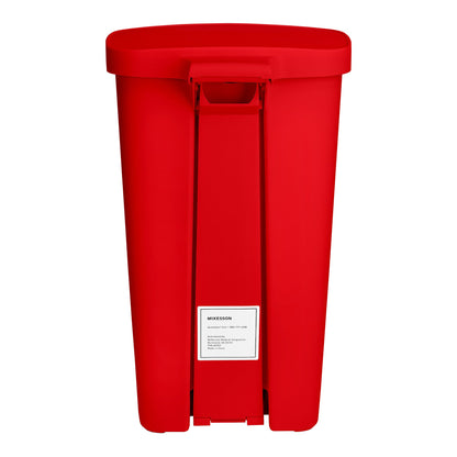 WASTECAN, STEP-ON RECTGL PLASRED 52QT