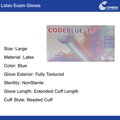 GLOVE, EXAM LTX LG N/S EXTCF CODEBLUE