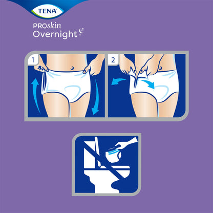 UNDERWEAR, TENA PROT OVRNIGHTW-SHAPE HI-ABSRB MED