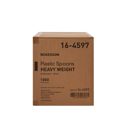 SPOON, PLASTIC HVY WGHT WHT 6"