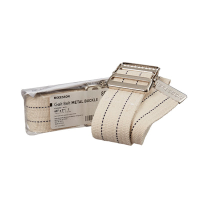 BELT, GAIT W/METAL BUCKLE WHT60"