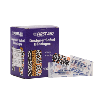 BANDAGE, ADHSV STRIP SAFARI 3/4"X3"