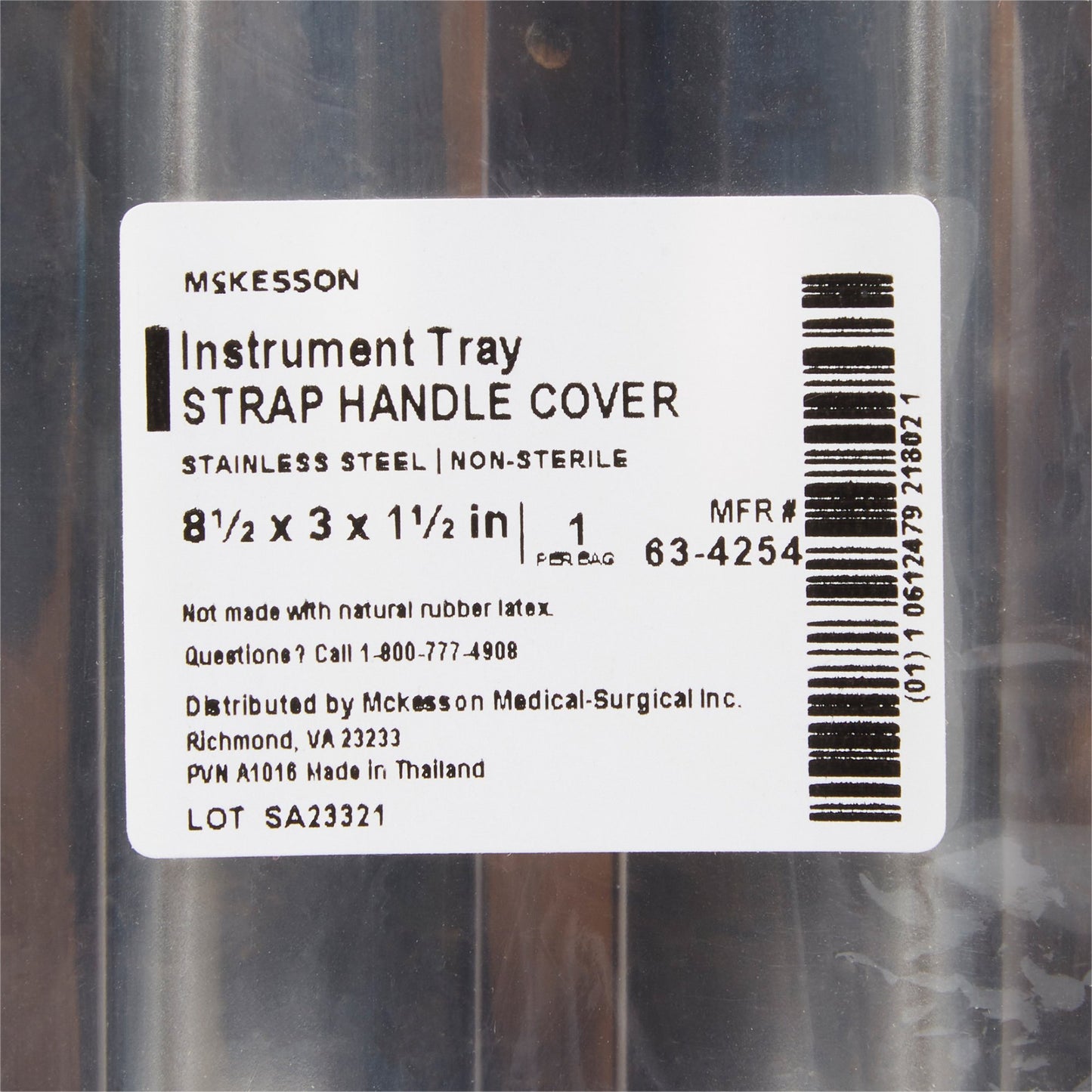 INSTRUMENT TRAY, W/STRAP HND LCVR LF 8.5"X3"X1.5"