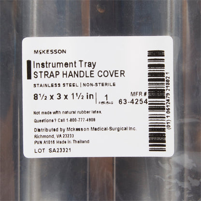 INSTRUMENT TRAY, W/STRAP HND LCVR LF 8.5"X3"X1.5"