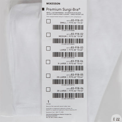 SUPPORT, SURGI-BRA BREAST COTTON WHT XLG LF MGM83