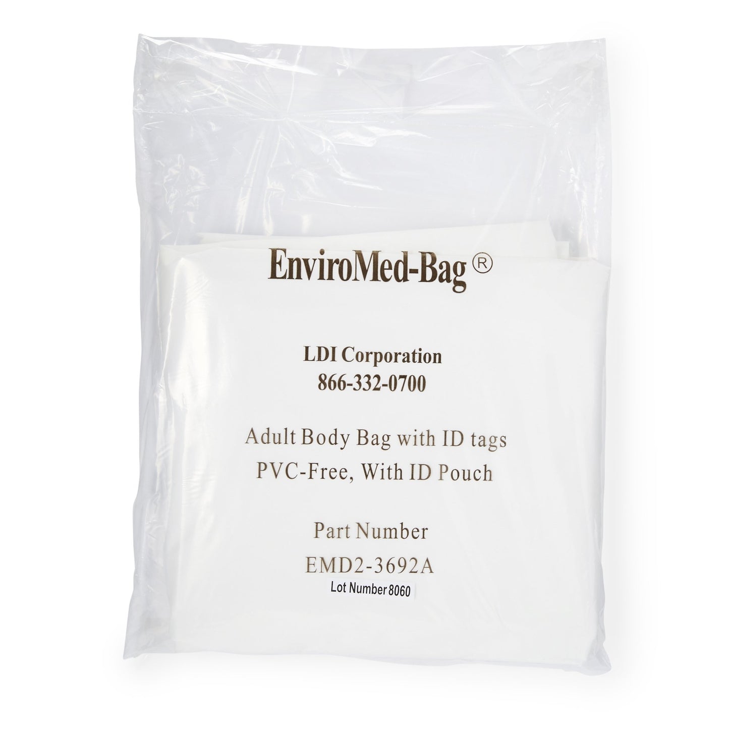 BAG, BODY WHT W/ID TAG ADLT