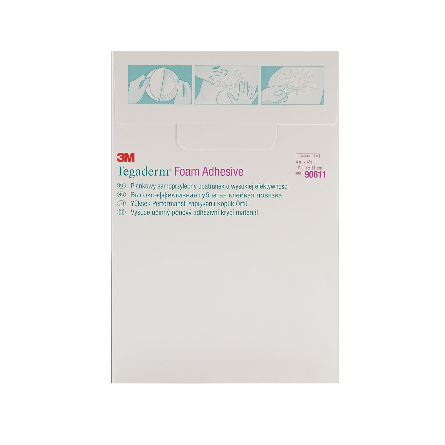 DRESSING, TEGADERM FOAM ADHSV4"X4.5"